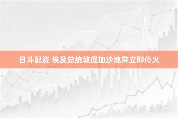 日斗配资 埃及总统敦促加沙地带立即停火
